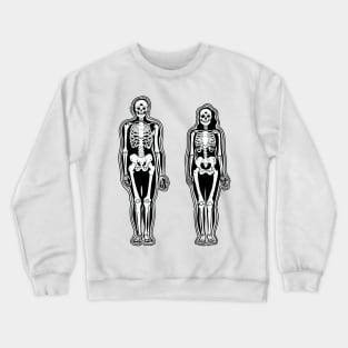 Man and woman skeleton xray halloween goth deisgn Crewneck Sweatshirt